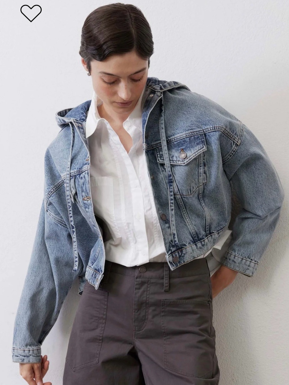 Ruti - cropped ‘THE DENIM JACKET 2.0’ with hood